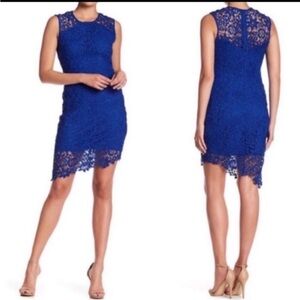 bebe Royal Blue Lace Mini Dress. Size 2.